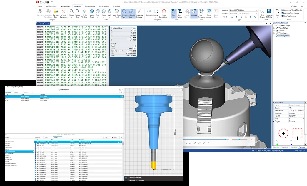 CIMCO Edit NC program editor interface