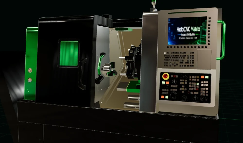 HoloCNC Matrix CNC machine digital twin preview